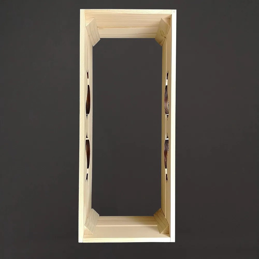 AMADEA Drevený obal na kvetináč s vtáčikmi, 52x21,5x17cm, český výrobok