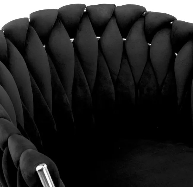 Jedálenská stolička COFTON zamatová, strieborná / čierna