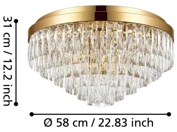 Eglo 39458 - Stropné svietidlo VALPARAISO 11xE14/40W/230V zlatá