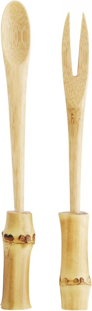 MADAM STOLTZ Bambusová vidlička + lyžička