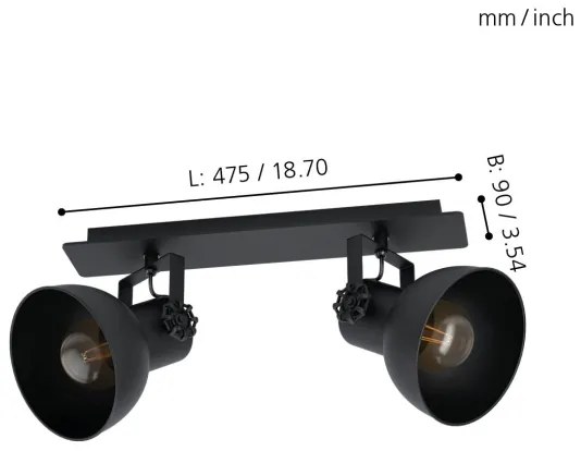 Eglo 43432 - Bodové svietidlo BARNSTAPLE 2 2xE27/40W/230V