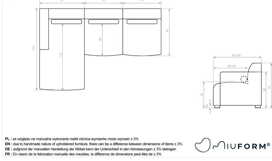 Zelená rohová pohovka (ľavý roh) Flex Felix – Miuform