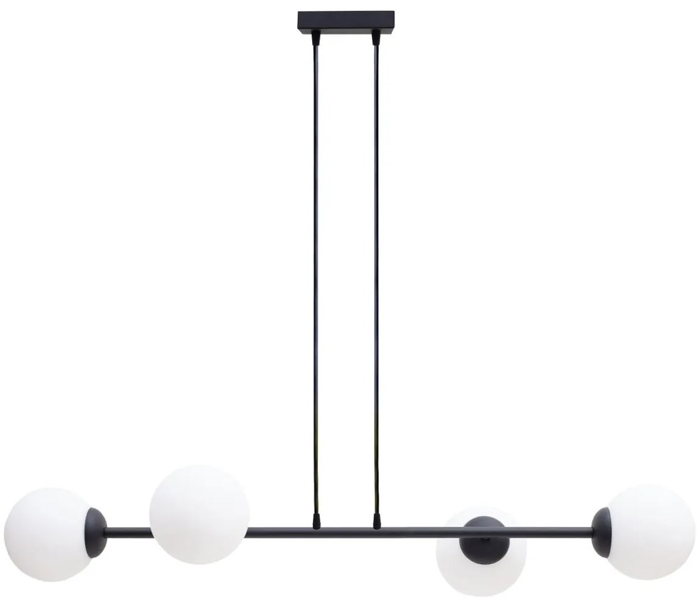 Luster na lanku FIRA 4xE27/60W/230V čierna