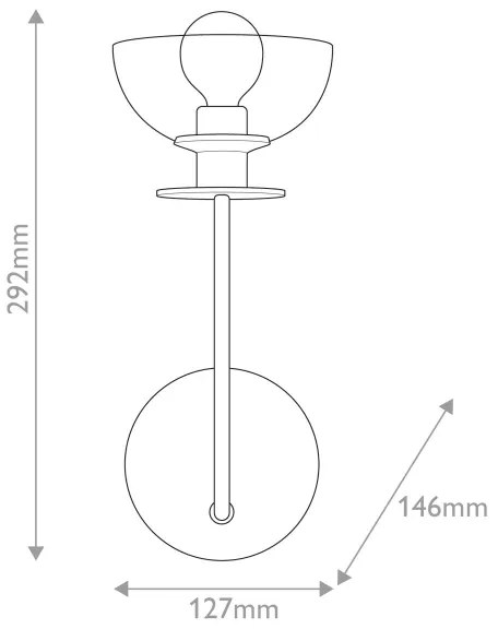 Alora Mood ALM-SYLVIA-1WB-BK-CL - Nástenná lampa SYLVIA 1xE14/40W/230V čierna