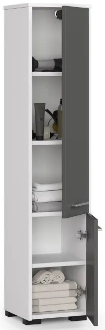 Kúpeľňová skrinka FIN 30 2D biela / sivá