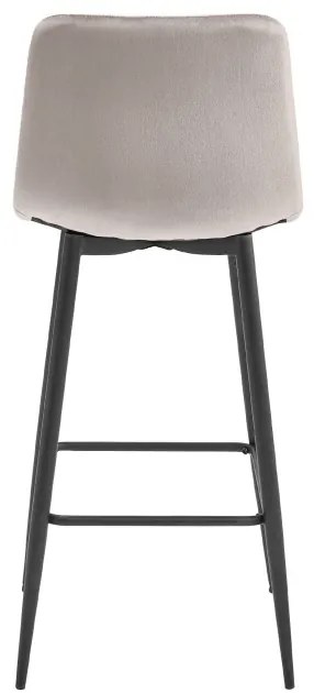 Set štyroch barových stoličiek POZZA zamatové tmavobéžové (čierne nohy) 4 ks