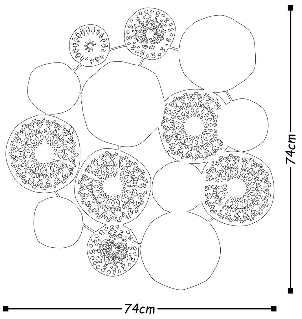Nástenná kovová dekorácia HYPNOSIS čierna