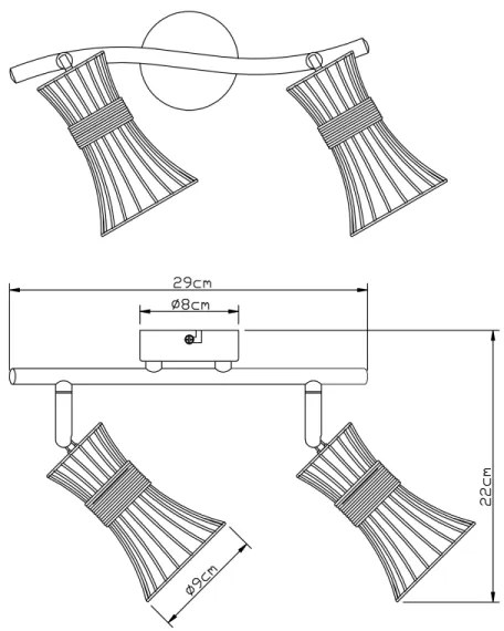 Globo 54814-2 - Bodové svietidlo PURRA 2xE14/40W/230V