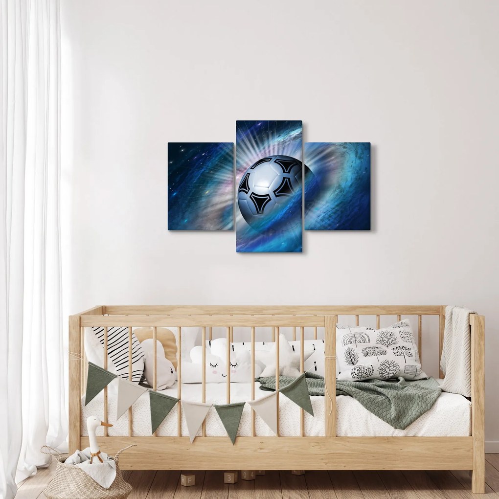 Obraz - Futbalová lopta vo vesmíre (90x60 cm)