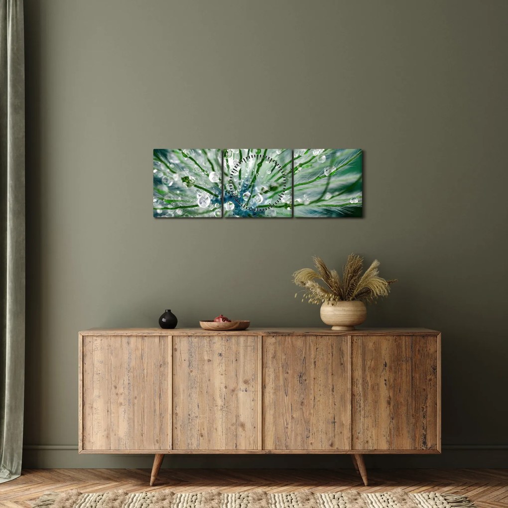 Obraz - Makro snímka kvetu (s hodinami) (90x30 cm)