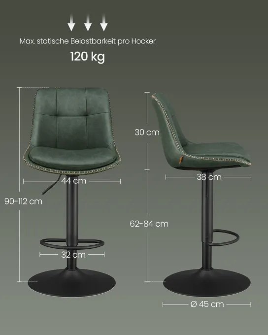 Set dvoch barových stoličiek LJB095C01