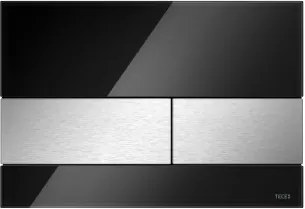 TECEsquare - Ovládacie tlačidlo, sklenené, čierne sklo - brúsená nerezová oceľ 9240806