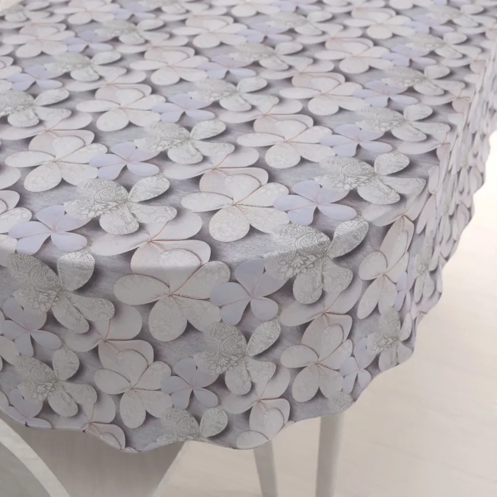 Biante Dekoračný oválny obrus PML-032 Designové kvety na sivom 120x180 cm