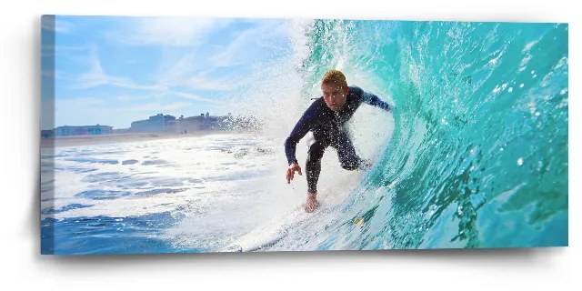 Sablio Obraz surfista na vlne - 110x50 cm