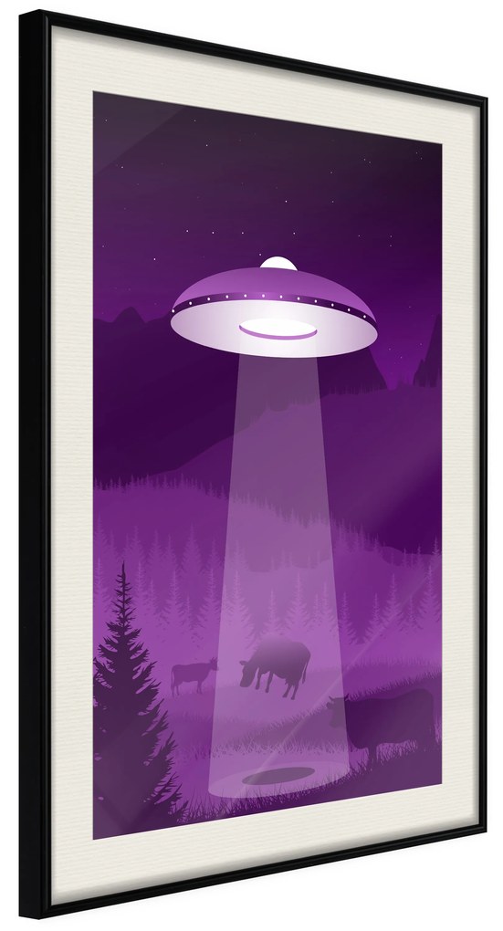 Artgeist Plagát - Ufo [Poster] Veľkosť: 20x30, Verzia: Zlatý rám s passe-partout