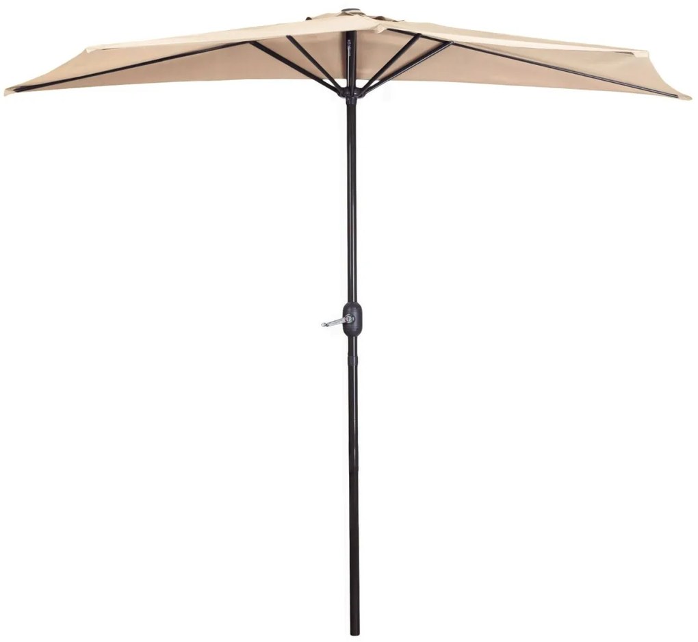Polkruhový záhradný slnečník Liver 270 cm béžový