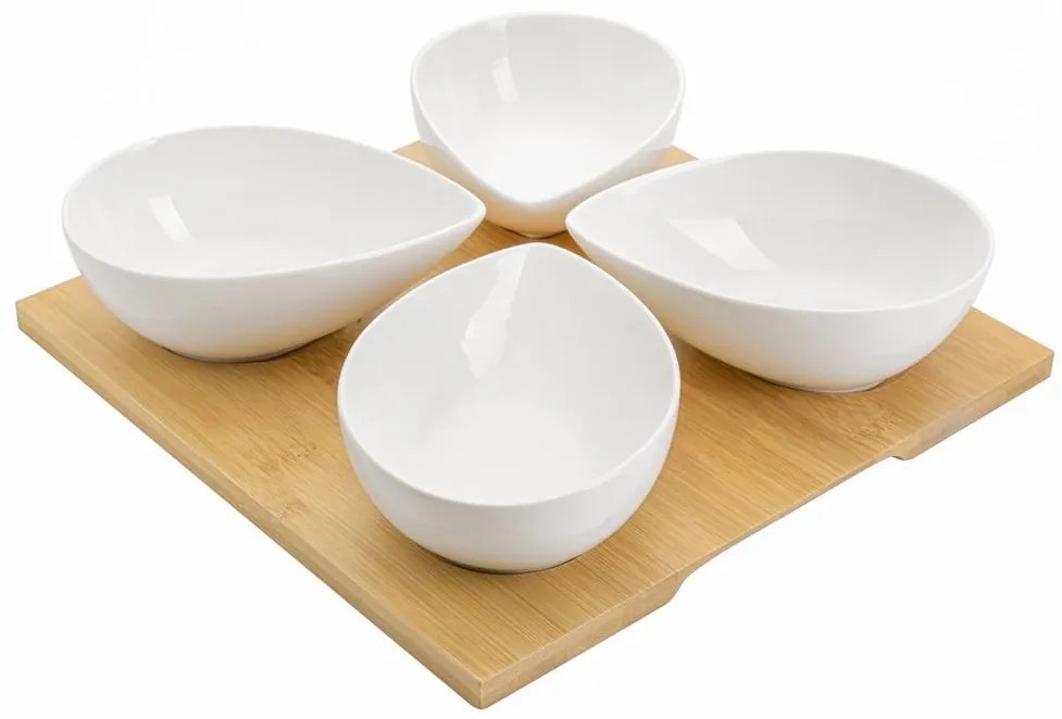 FLORINA servírovacie misky s podnosom ADRIA, 4 ks