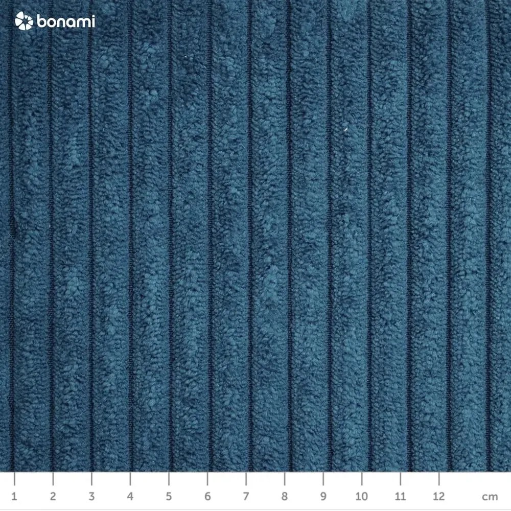 Tmavomodrá menčestrová rohová pohovka Voltaire – Bobochic Paris