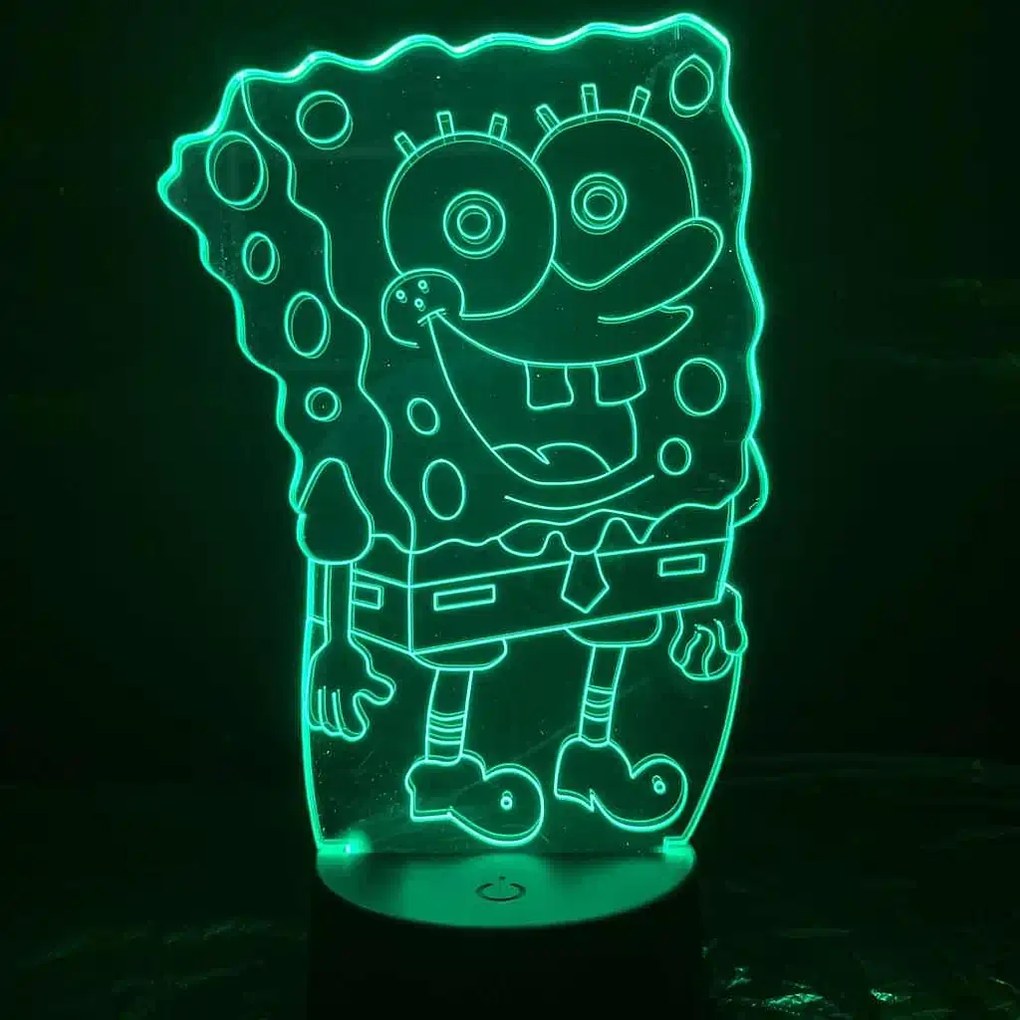 3D LED nočná lampa 3Dmix 3DL-CRK - SpongeBob (Crack základňa)