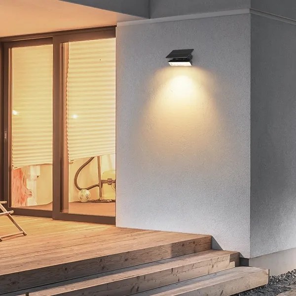 LED Solárne svietidlo LED/0,9W/3,7V 3000K IP65 1200 mAh čierna