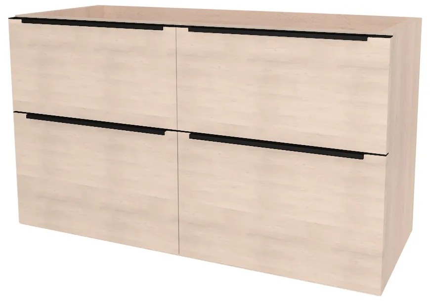 Mereo Mailo, kúpeľňová skrinka 121 cm, čierne madlo, Multidecor, Dub Patinovaný, MER-CN593SBDUP1