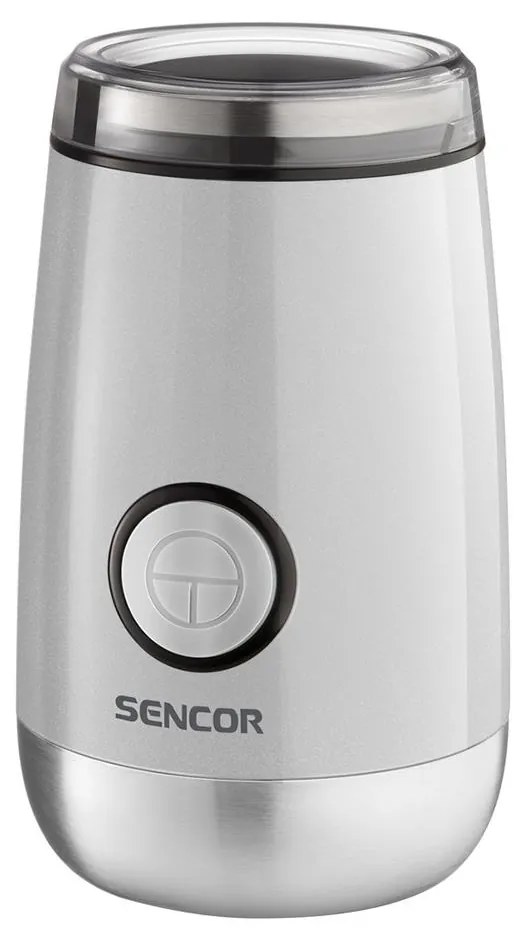 Sencor - Elektrický mlynček na zrnkovú kávu 60 g 150W/230V biela/chróm