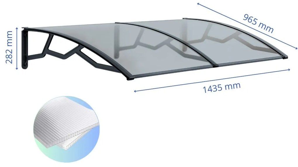 ARTPLAST Vchodová strieška 100x145cm, číra