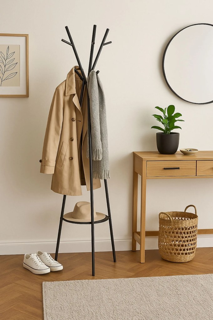 Předsíňový věšák PILUR černý