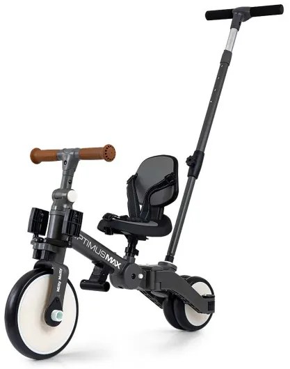 Detská trojkolka Optimus Max 5v1 tmavosivá