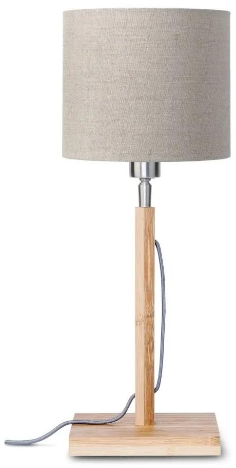 Stolová lampa s béžovým tienidlom a konštrukciou z bambusu Good&Mojo Fuji