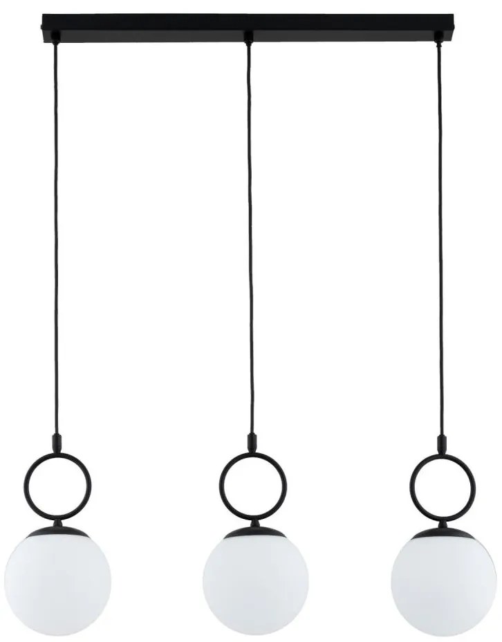 Luster na lanku SITRO 3xE14/10W/230V čierna/biela