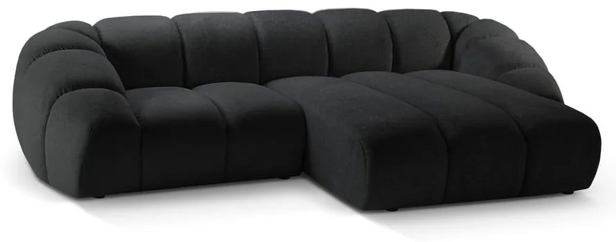 Čierna rohová pohovka (pravý roh) Diana – Micadoni