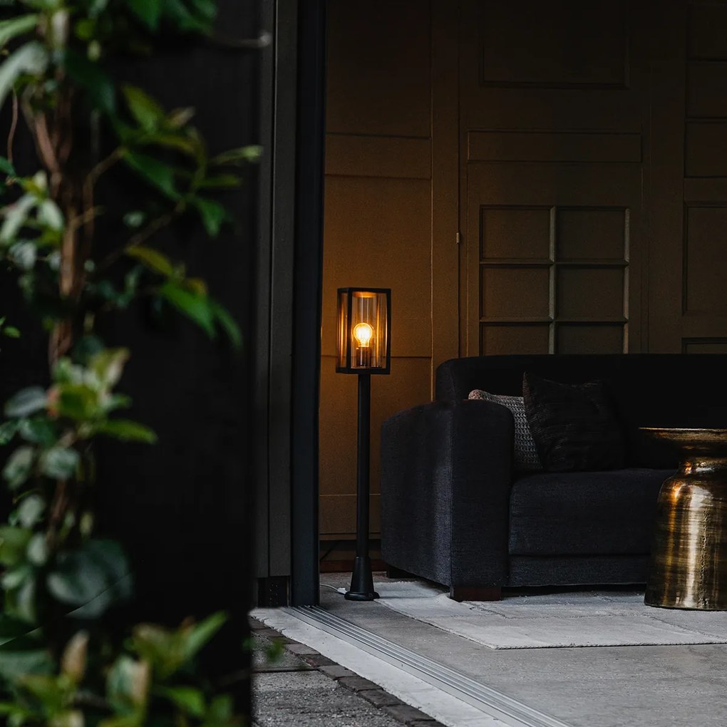 Priemyselná vonkajšia stojaca lampa čierna 100 cm IP44 - Charlois