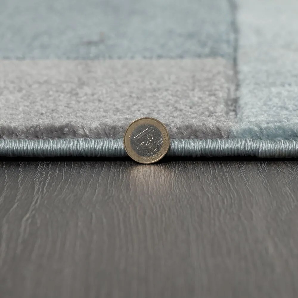 Flair Rugs, Kusový koberec Hand Carved Cosmos Denim Blue, 80x150, modrá, kancelária
