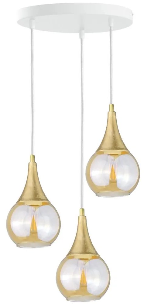 Luster na lanku LACRIMA WHITE 3xE27/60W/230V pr. 30 cm