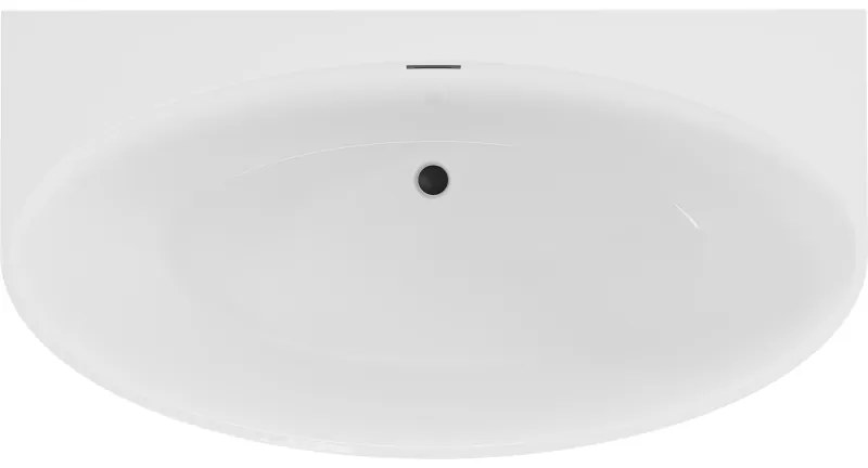 Mexen Bruna, voľne stojaca vaňa ku stene 170 x 88 cm, biela lesklá, čierna matná, 52731708800-70