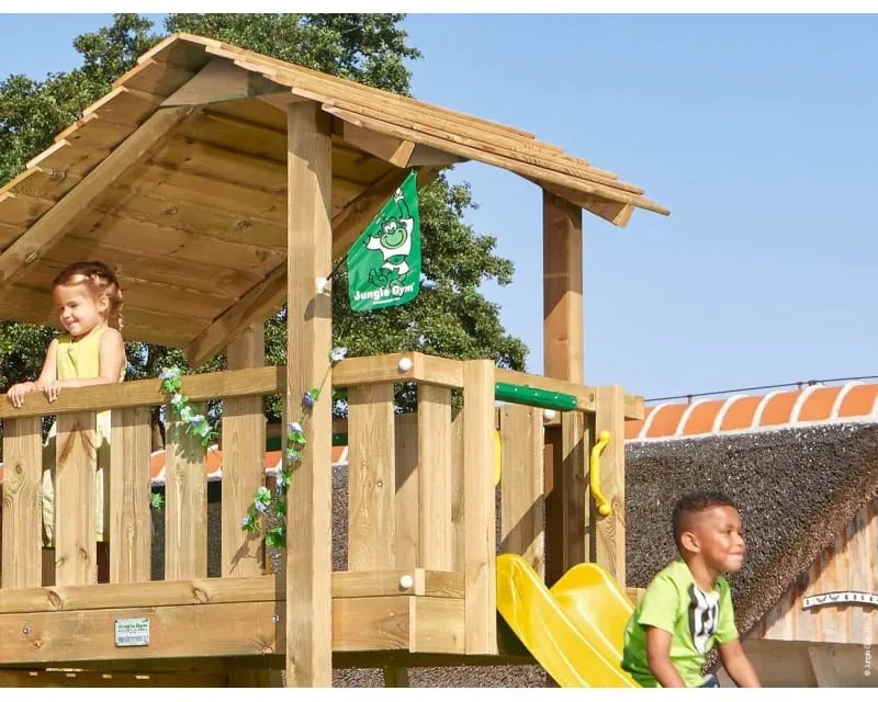 Ihrisko Jungle Shelter so šmykľavkou a modulom 2 Swing Frame 2.0