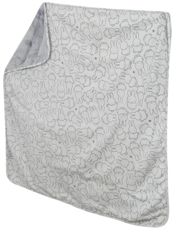 Sivá bavlnená detská deka 80x80 cm Miffy – Roba