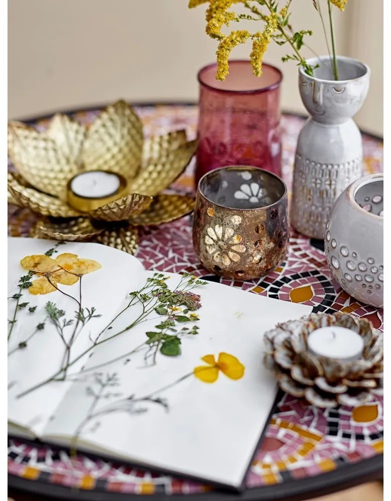 Biela váza z kameniny Bloomingville Geometric
