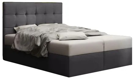 Manželská posteľ Boxspring 140 cm Duel 2 (tmavosivá) (s matracom a úložným priestorom). Akcia -20%. Vlastná spoľahlivá doprava až k Vám domov. 1046448