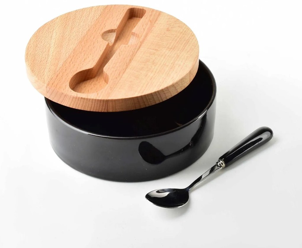 Porcelánová cukornička Basic Black, (fi)14,5 cm