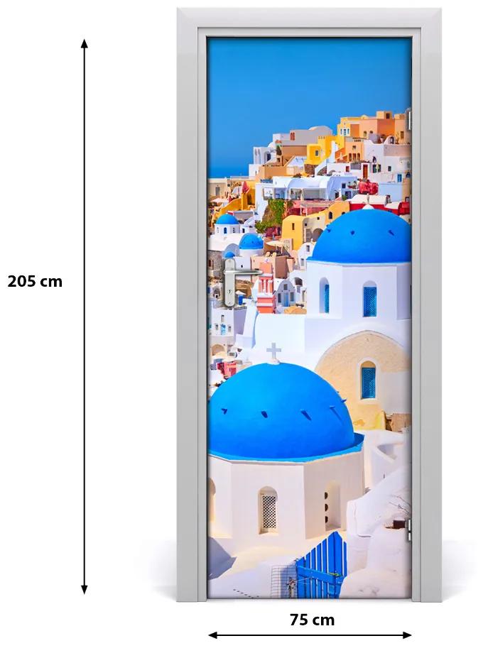 Fototapeta samolepiace na dvere mesto Santorini 75x205 cm