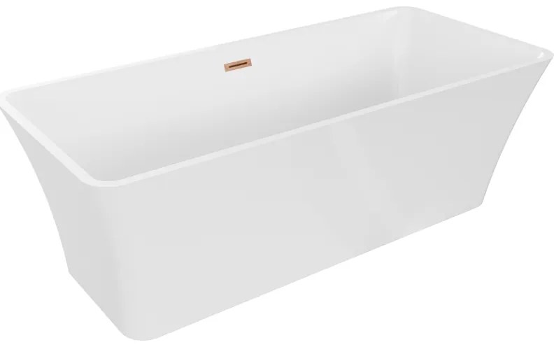 Mexen Tonia, voľne stojaca vaňa 170 x 75 cm, biela, medený prepad, 52171707500-65