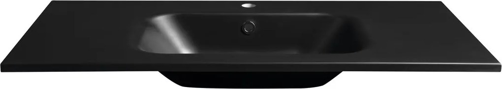 Sapho Sapho, SIDRA umývadlo 101x46cm, liaty mramor, čierna matná, SD101B