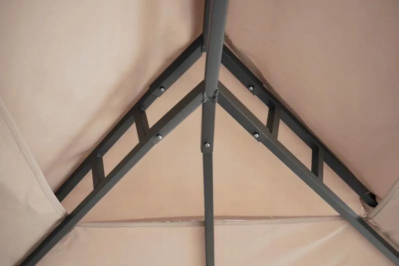 Stabilný záhradný pavilón 3 x 4 m sivá
