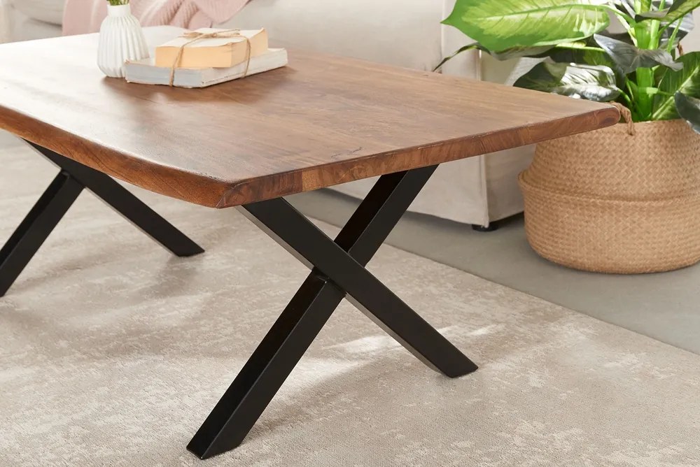 Dizajnový konferenčný stolík Massive X 118 cm akácia honey - Skladom na SK