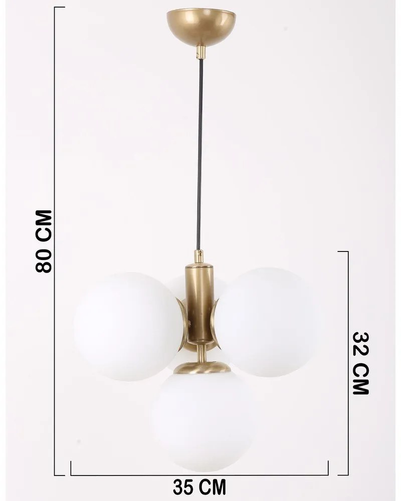Biele/v zlatej farbe závesné svietidlo so skleneným tienidlom ø 15 cm Hector – Squid Lighting