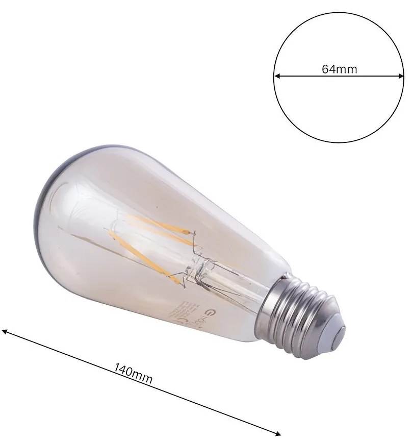 Dekoračná LED žiarovka E27 teplá 2700k 4w 400 lm