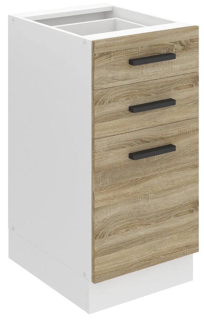 Kuchynská skrinka spodná 40 cm šuflíky TOR SDSZ40WS/0/WT/DS/0/B1/PP