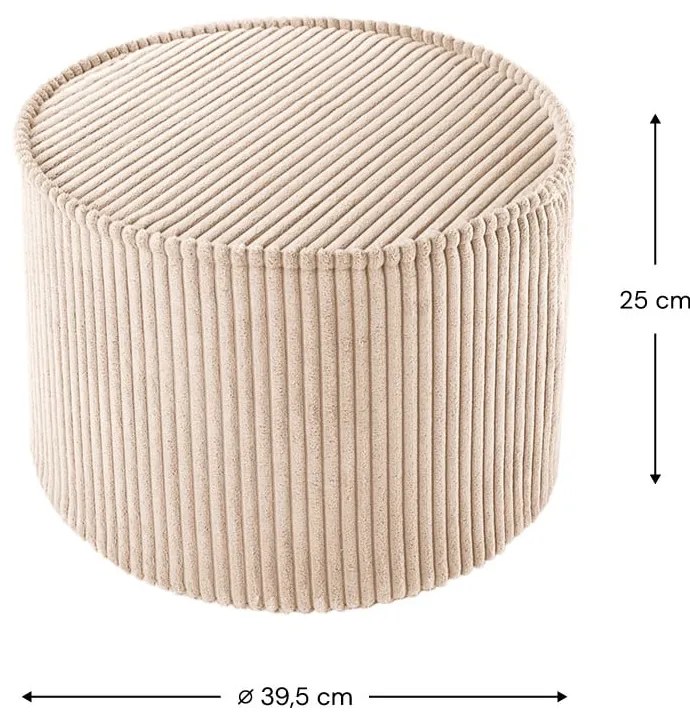 Svetlohnedý menčestrový detský puf – Wigiwama